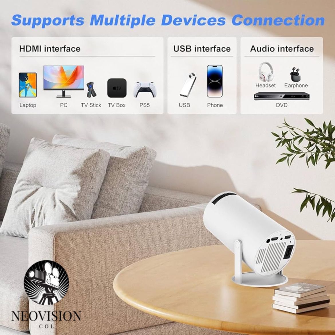Portable Projector HY300 PRO with Android TV 13.0